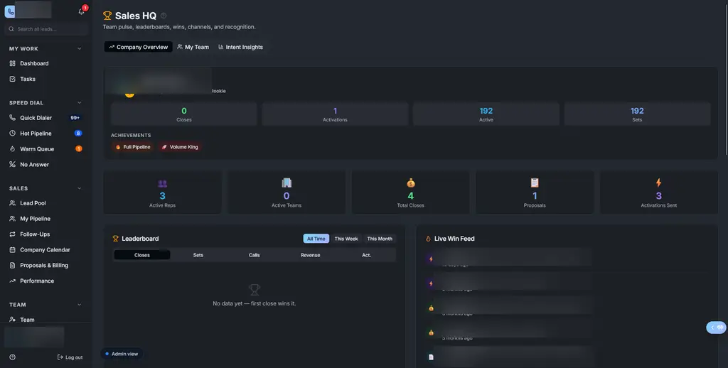 Rep Hub Sales HQ with training, activity, and daily execution tools